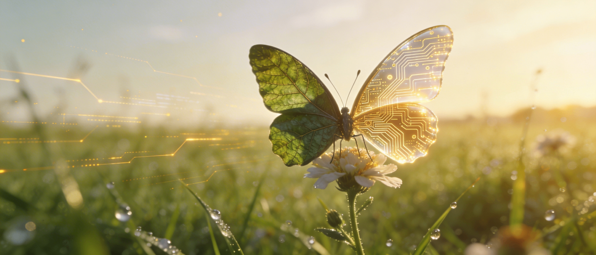 Butterfly with circuit-pattern wing — Laura's World of AI